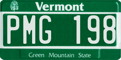 VT license plate PMG198