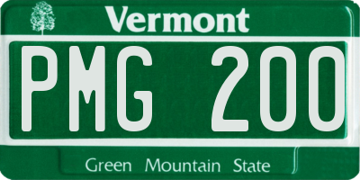 VT license plate PMG200