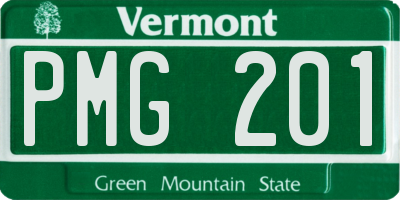 VT license plate PMG201