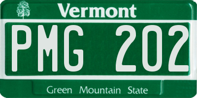 VT license plate PMG202