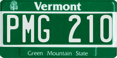 VT license plate PMG210