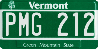 VT license plate PMG212