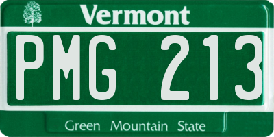 VT license plate PMG213