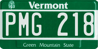 VT license plate PMG218