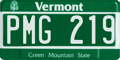 VT license plate PMG219