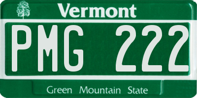 VT license plate PMG222