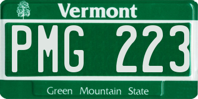 VT license plate PMG223