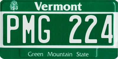 VT license plate PMG224