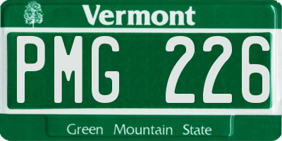 VT license plate PMG226