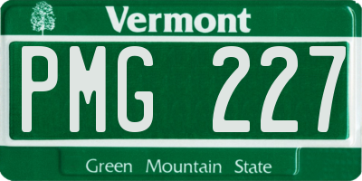 VT license plate PMG227