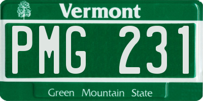 VT license plate PMG231