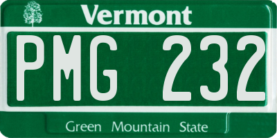 VT license plate PMG232