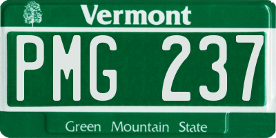 VT license plate PMG237