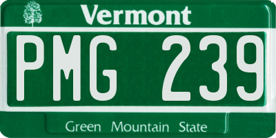 VT license plate PMG239