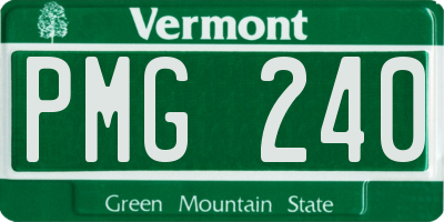 VT license plate PMG240