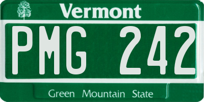 VT license plate PMG242