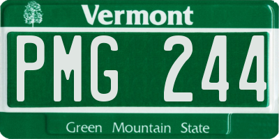 VT license plate PMG244