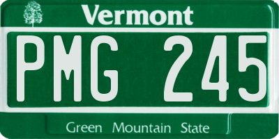 VT license plate PMG245