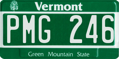 VT license plate PMG246