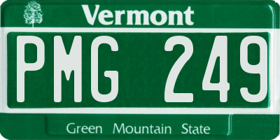 VT license plate PMG249