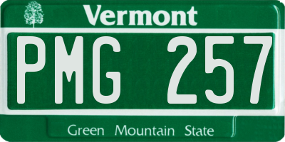 VT license plate PMG257