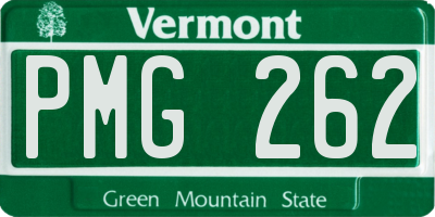 VT license plate PMG262