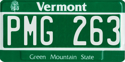 VT license plate PMG263