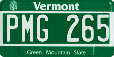 VT license plate PMG265