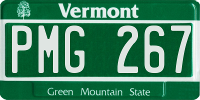 VT license plate PMG267
