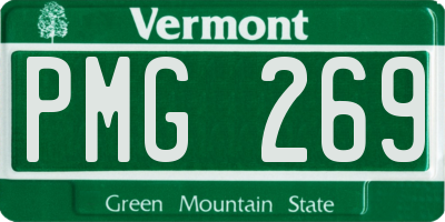 VT license plate PMG269