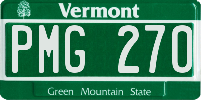VT license plate PMG270