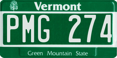 VT license plate PMG274