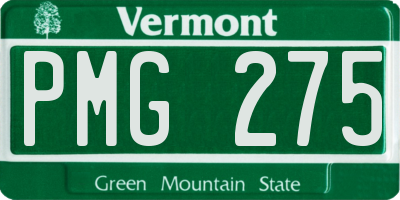 VT license plate PMG275
