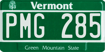 VT license plate PMG285