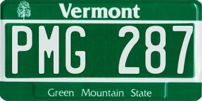 VT license plate PMG287