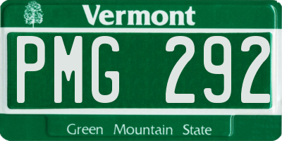 VT license plate PMG292