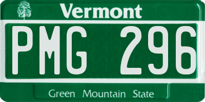VT license plate PMG296