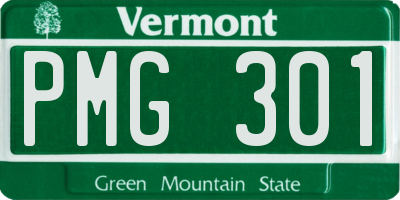 VT license plate PMG301