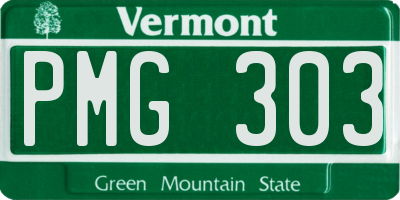 VT license plate PMG303