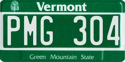 VT license plate PMG304
