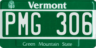 VT license plate PMG306