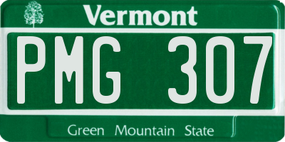 VT license plate PMG307