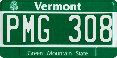 VT license plate PMG308