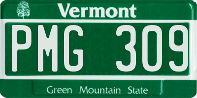 VT license plate PMG309