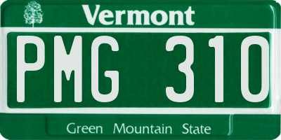 VT license plate PMG310