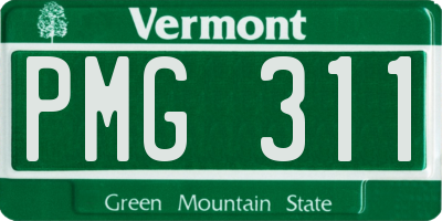 VT license plate PMG311
