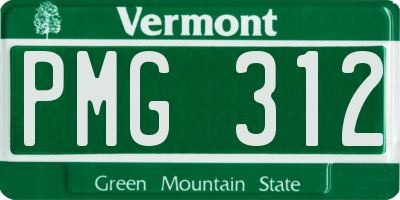 VT license plate PMG312