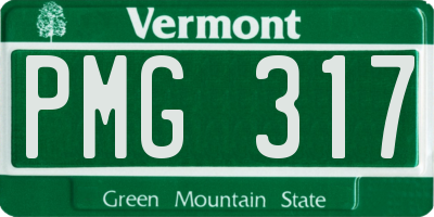 VT license plate PMG317