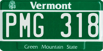 VT license plate PMG318