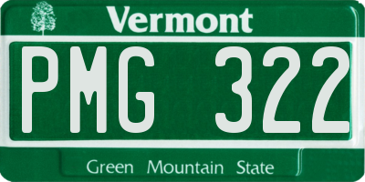 VT license plate PMG322